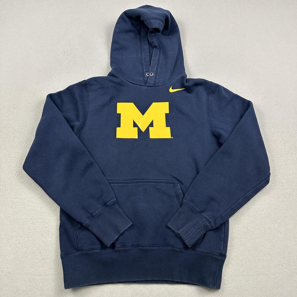 Michigan Wolverines Hoodie Sweatshirt Men Small Blue Nike NCAA Football